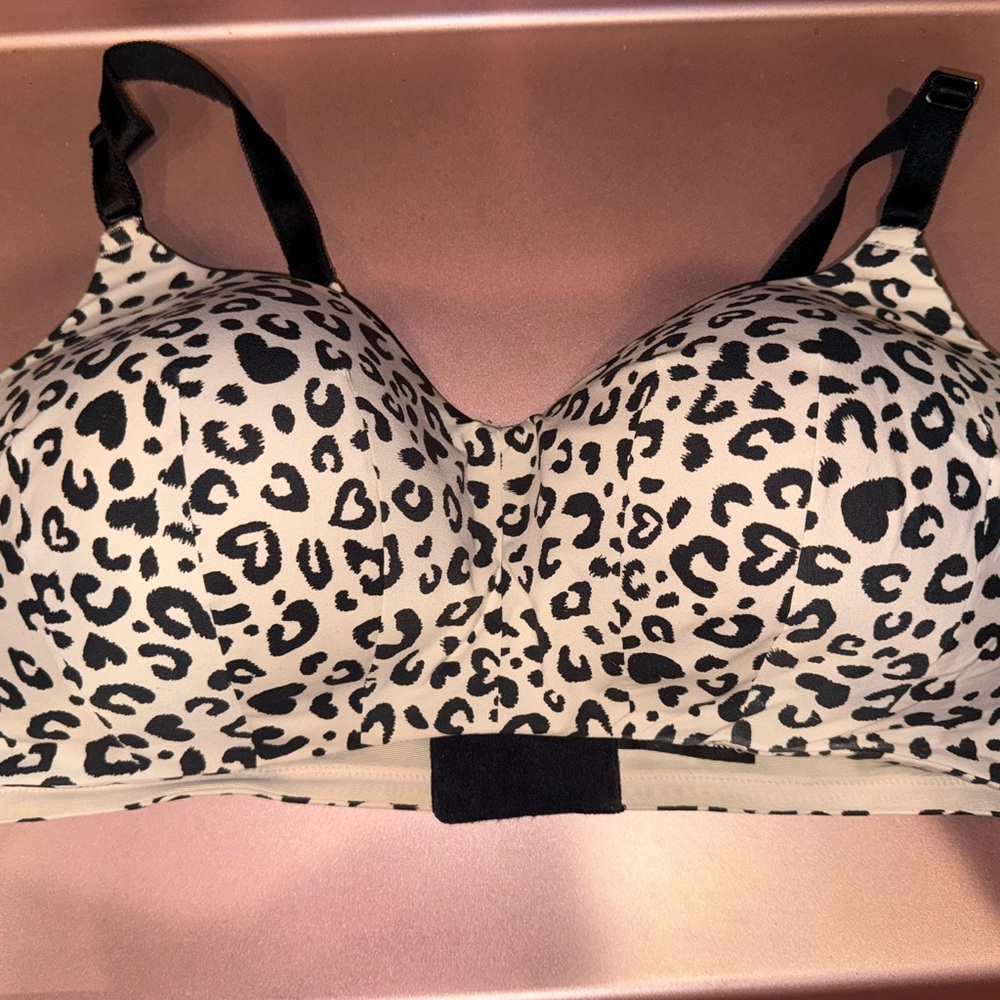 Stylish Black and Tan Animal Print Bra
